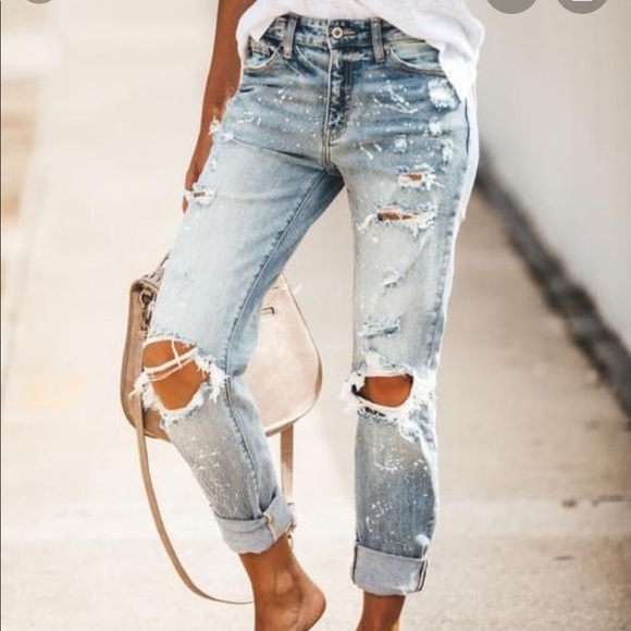 Vici Denim - VICI KanCan paint splatter distressed bf jeans